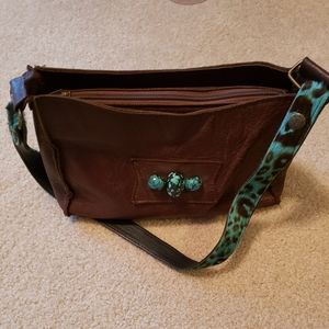 Leather Two Bar West purse